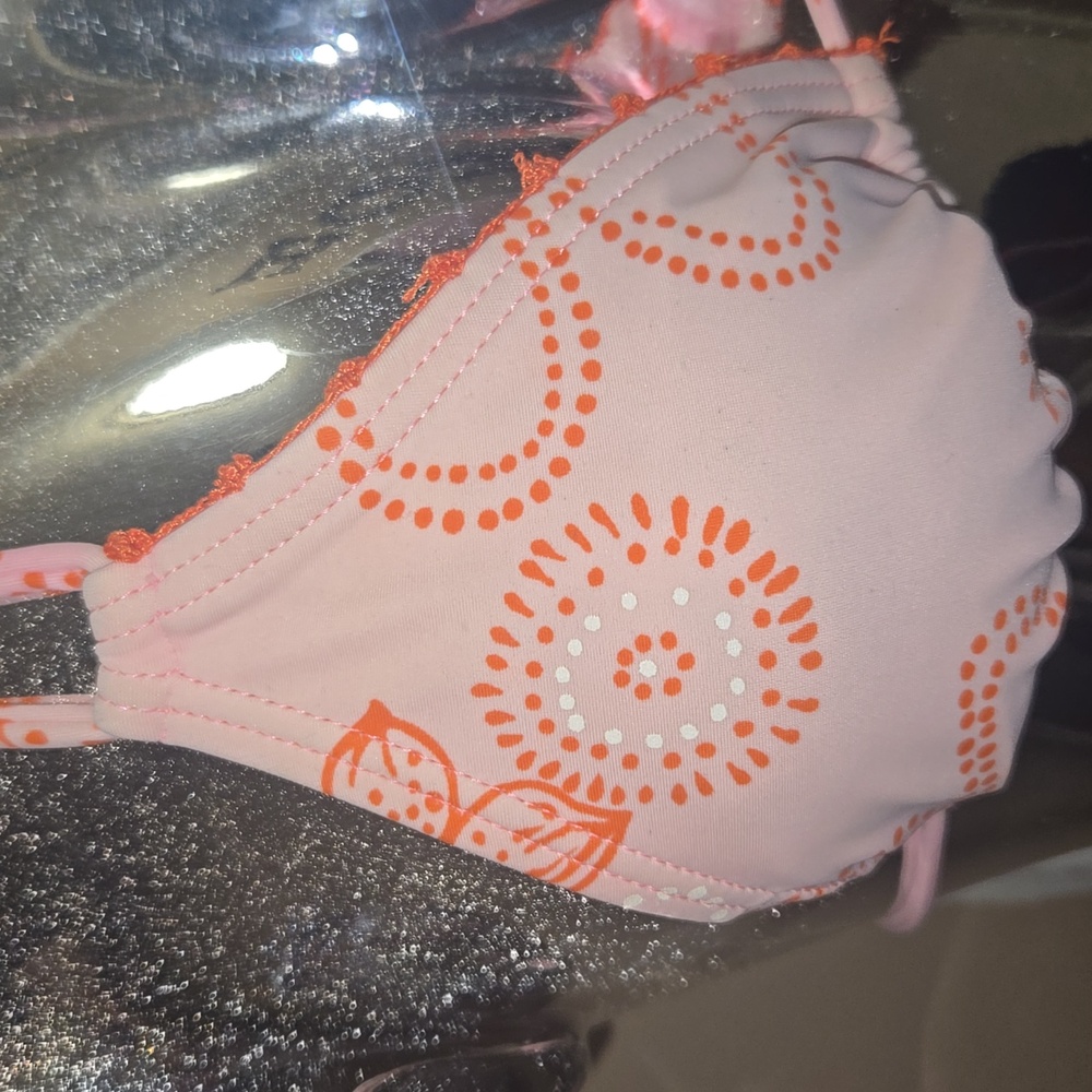 Vibrant Orange and Pink Bikini Set - Picture 3 of 16